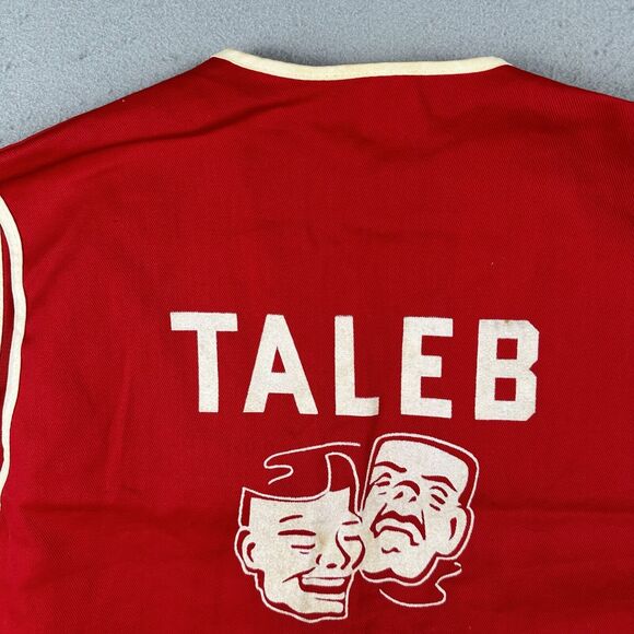 Vintage 60s Champion Running Man Vest Medium Red Cast Taleb Grotto Open Front - Picture 15 of 16